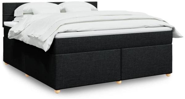 vidaXL Boxspringbett mit Matratze Schwarz 180x200 cm Stoff 3289061