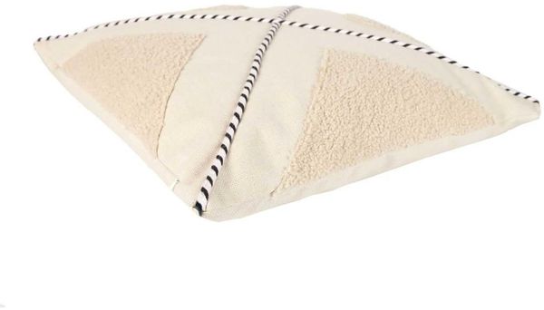 HOME DECO FACTORY, TX0043, Beige and White Bouclette Cushion 40x40 cm - Elegant Design, optimal Comfort, Removable and Practical Cover, Styles of Interior Decoration