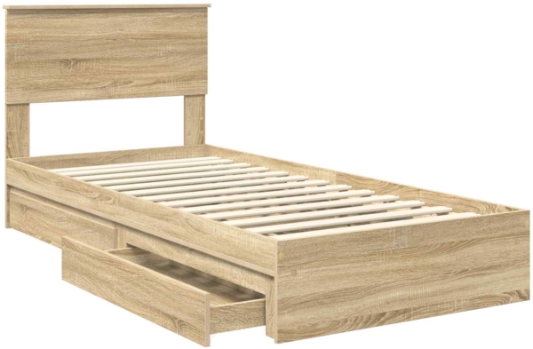 vidaXL Aufbewahrungsbett Sonoma-Eiche 90x200 cm Holzwerkstoff 3408503 Bild 4