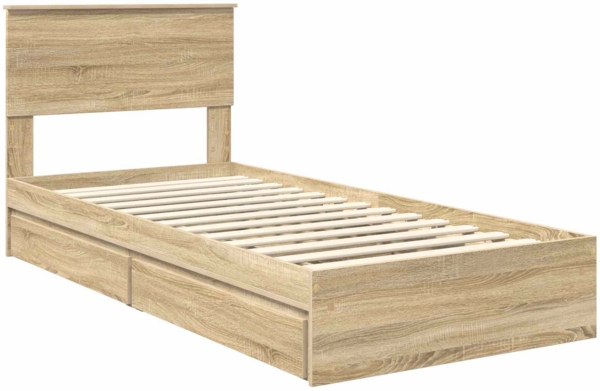 vidaXL Aufbewahrungsbett Sonoma-Eiche 90x200 cm Holzwerkstoff 3408503 Bild 3