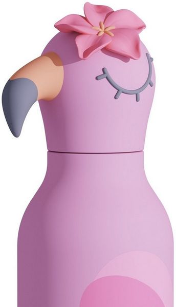 ASOBU Trinkflasche Asobu Bestie Trinkflasche 460 ml, Tier-Design, isoliert, auslaufsicher, 460 ml, Vakuumisolierung, auslaufsicher, Silikon-Trinkhalm, Edelstahl Bild 2