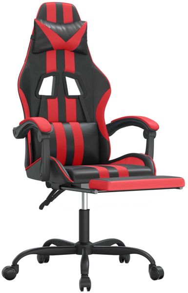 vidaXL Gaming-Stuhl mit Fußstütze Schwarz und Rot Kunstleder, Drehbar [3143831] Bild 6