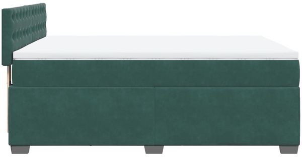 vidaXL Boxspringbett mit Matratze Dunkelgrün 140x200 cm Samt 3286345 Bild 9
