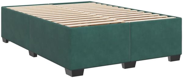 vidaXL Boxspringbett mit Matratze Dunkelgrün 140x200 cm Samt 3286345 Bild 5