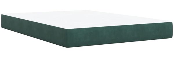 vidaXL Boxspringbett mit Matratze Dunkelgrün 140x200 cm Samt 3286345 Bild 6