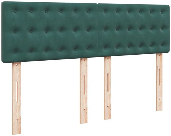 vidaXL Boxspringbett mit Matratze Dunkelgrün 140x200 cm Samt 3286345 Bild 8
