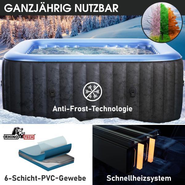 BRAST 'MSpa TEKAPO' Whirlpool, aufblasbar, für 4 Personen, In-Outdoor Pool, 108 Massagedrüsen, Aufblasfunktion per Tastendruck, 158 x 158 x 68 cm Bild 3