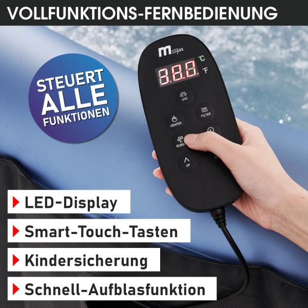 BRAST 'MSpa TEKAPO' Whirlpool, aufblasbar, für 4 Personen, In-Outdoor Pool, 108 Massagedrüsen, Aufblasfunktion per Tastendruck, 158 x 158 x 68 cm Bild 7