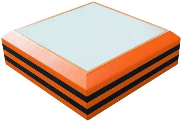Leder Couchtisch Ravenna – Ausziehbar & Elegant - Echtleder - Orange-Schwarz