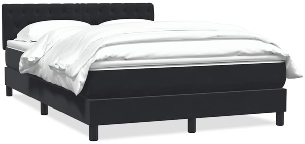 vidaXL Boxspringbett mit Matratze Schwarz 160x220 cm Samt 3316553