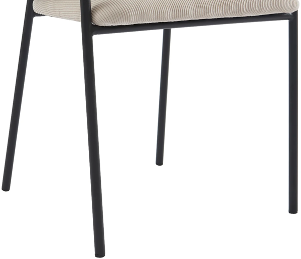 Vente-unique - Stuhl mit Armlehnen 6er-Set - Cord & Schwarzes Metall - Cremefarben - ORDIDA von Pascal MORABITO Bild 7