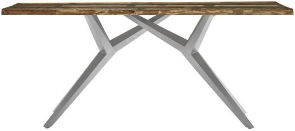 TABLES&CO Tisch 240x100 Altholz Bunt Metall Silber