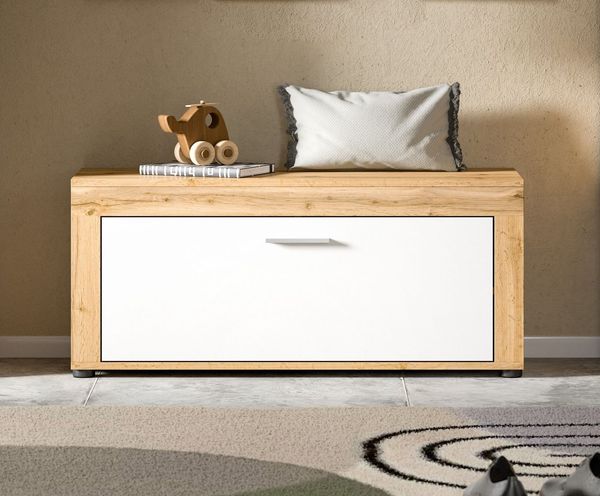 Home affaire Sitzbank AOSTA, TOPSELLER!, Breite 100cm, 1 Klappe, 2 Fächer, viel Stauraum (1-St, in verschiedenen Farbausführungen erhältlich, individuell kombinierbar), Garderobenbank, Flurbank, Bank, Dielenbank, Schuhbank, Garderobe