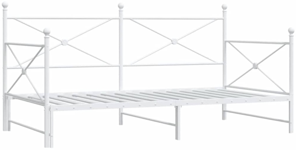 vidaXL Tagesbett Ausziehbar ohne Matratze Weiß 100x200 cm Stahl 4104691