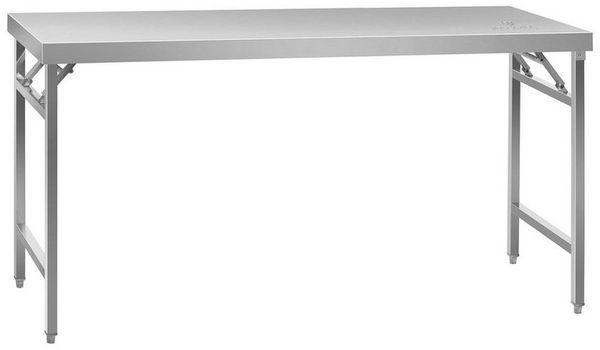 Royal Catering Arbeitstisch 60 x 180cm Edelstahltisch Klapptisch höhenverstellbar 230 kg Edelstahl