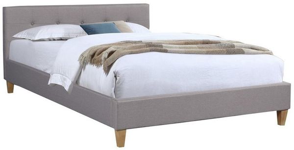 CARO-Möbel Polsterbett Adele Bettgestell 140x200 cm Doppelbett Designbett, inklusive Lattenrost, Stoffbezug in grau anthrazit