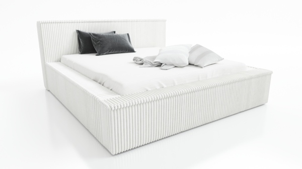 A&J MöbelLand 'Rio' Polsterbett, Weiß, 120x200 cm