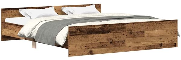 vidaXL Bettgestell ohne Matratze Altholz-Optik 180x200cm Holzwerkstoff 3328760 Bild 2