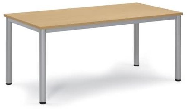 Soennecken Besprechungstisch 160x80x72cm Gestell silber Platte buche