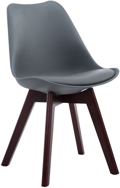 CLP Besucherstuhl Borneo V2 Kunstleder mit Kunststoffsitzschale,grau walnuss