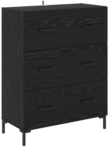 vidaXL Sideboard mit Schubladen Schwarz Eichen-Optik 69,5 x 34 x 90 cm 881506