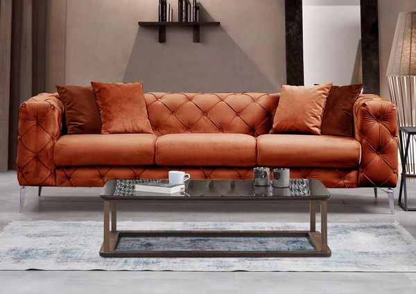 3-Sitzer-Sofa, 'Como', 73 x 90 x 237, Orange