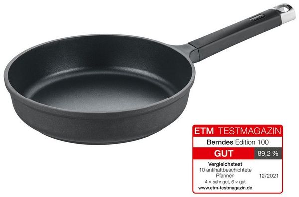 Berndes Bratpfanne 28 cm, Aluminium, schwarz - Edition 100, Aluminium-Vakuumdruckguss