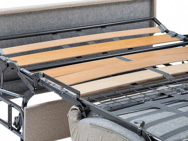Vente-unique - LORETO Sofa SamtStoff Grau - B 223 cm95 cm x H 90 cm x L 215 cm Bild 4