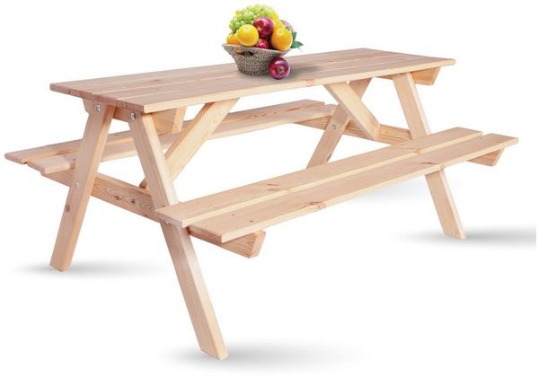 Gartenpirat Garten-Kindersitzgruppe Picknicktisch mit 2 Bänken Kindergarnitur Outoor Indoor, bestehend aus 2 Bänken und 1 Tisch