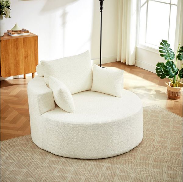 OKWISH Relaxsessel Moderner Schlafsessel mit flauschigem Design (Chenille-Schaumstoff-Einzelsessel, 1-St, 127*127*85), mit Relaxfunktion