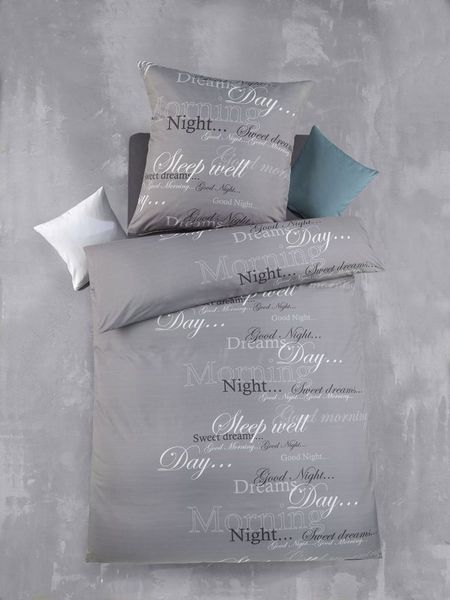 Optidream Bettwäsche Set Mikrofaser 135x200 Polyester good morning Dreams Schriftzug, Mikrofaser, 135x200 Standard Größe modern schlicht kuschelig