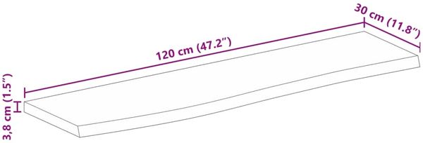 vidaXL Tischplatte mit Baumkante 120x30x3,8 cm Massivholz Mango 370578 Bild 9