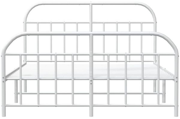 vidaXL Bettgestell mit Kopf- und Fußteil Metall Weiß 140x200 cm 353703 Bild 6
