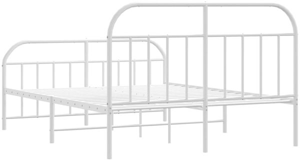 vidaXL Bettgestell mit Kopf- und Fußteil Metall Weiß 140x200 cm 353703 Bild 8