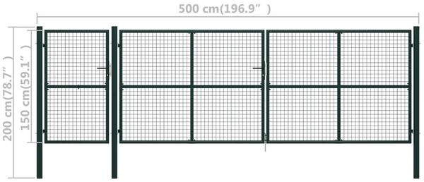 vidaXL Gartentor aus Stahl 500 x 150 cm Grün 144319 Bild 5