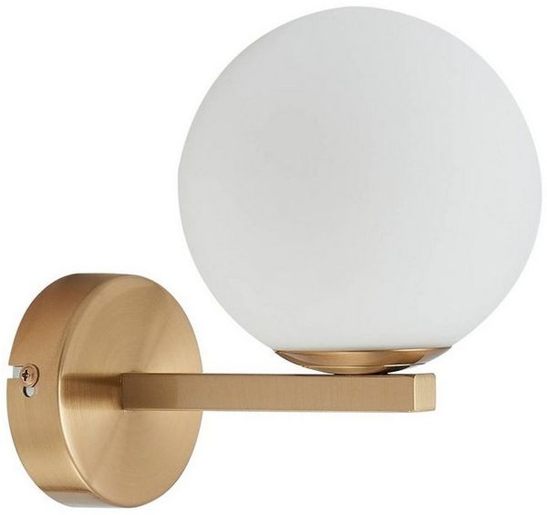 Lucande Wandleuchte Bidolo, Metall, Gold / Messing IP44, 1 x 8 W LED
