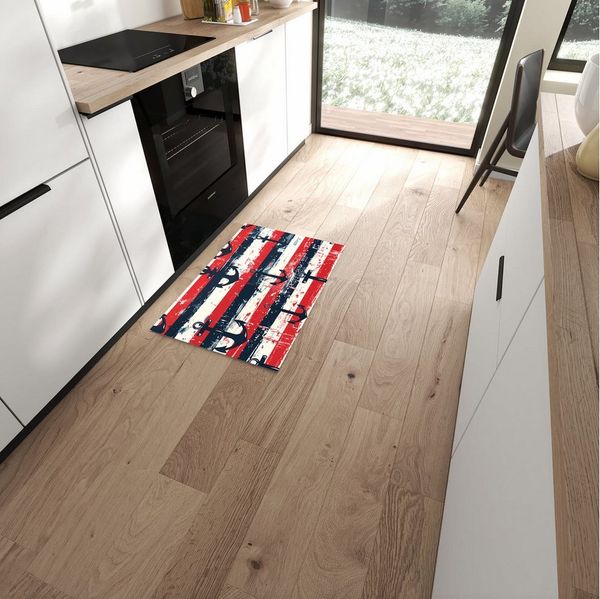 Primedeco Teppich Küchenteppich Anker Streifen PVC rutschfest abwaschbar Läufer, Rechteckig, Höhe: 3 mm, Pflegeleicht & Wasserabweisend