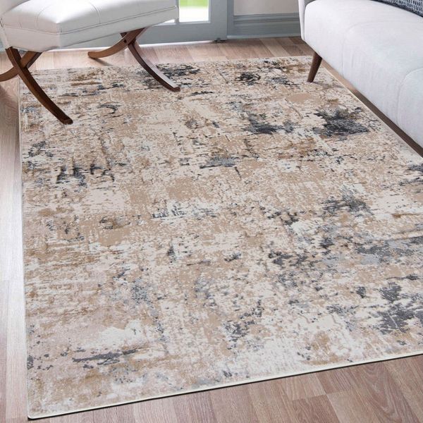 Mazovia Designteppich Modern Abstrakt Teppich für Wohnzimmer Schlafzimmer Büro - Kurzflor, 80 x 150 cm, Fußbodenheizung