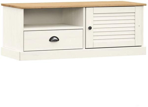 vidaXL TV-Schrank VIGO Weiß 106x40x40 cm Massivholz Kiefer 353176