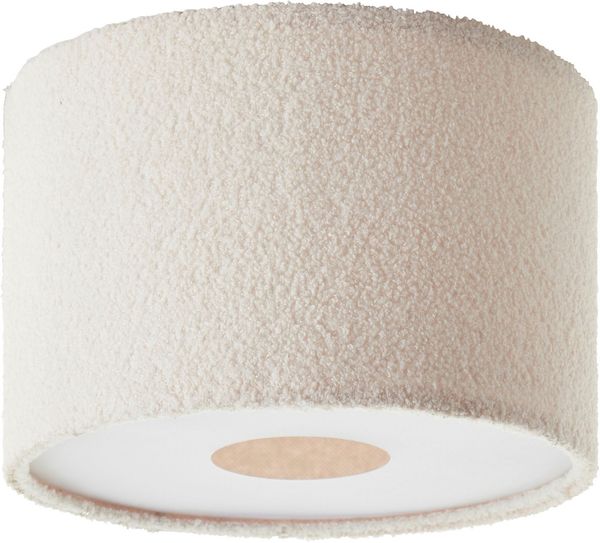 LeGer Home by Lena Gercke Deckenleuchte Debora, ohne Leuchtmittel, Teddy-Stoff, Ø 35 cm, E27, beige