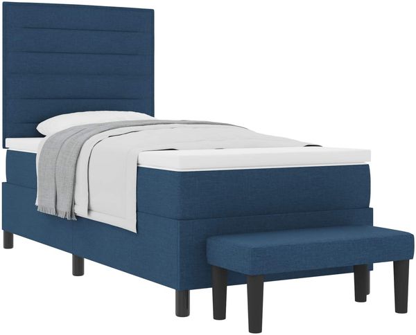vidaXL Boxspringbett mit Kopfteil Blau 80 x 200 cm Stoff 3343952