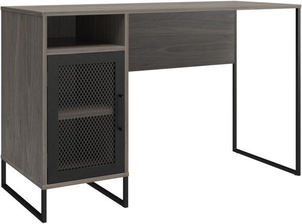 Schreibtisch >Bernhard< in Grau, MDF/Metall - 121x76x50cm (BxHxT)