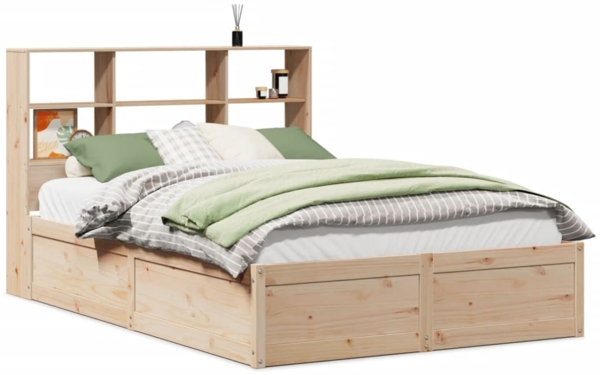 vidaXL Massivholzbett ohne Matratze 140x190 cm Kiefernholz 3323467
