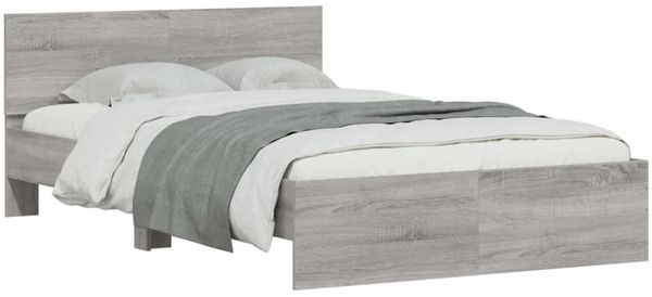 vidaXL Bettgestell mit Kopfteil Grau Sonoma 120x190 cm 3207516 Bild 3