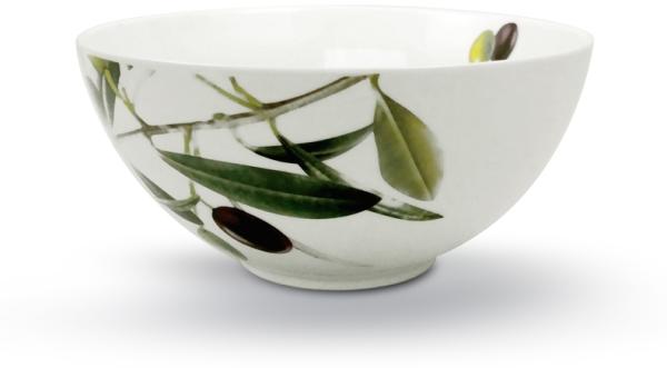 CreaTable -OLIVE Mediterran- Salatschüssel 22 cm / Schüssel / Schale / Salat / Porzellanschale