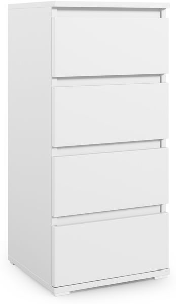 Schmale Kommode 30 cm Modulo, Sideboard, Weiß, 4 Schubladen, Matt, 88 x 40 x 30 cm