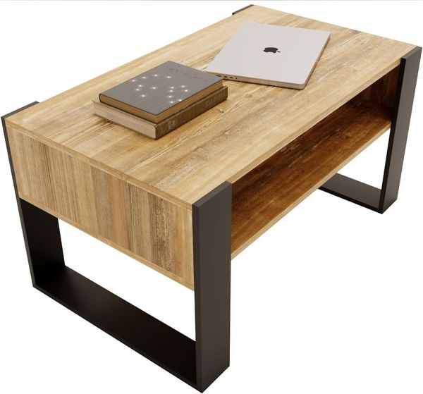 CraftPAK Wohnzimmertisch Wohnzimmer Tisch KARO92 Couchtisch 53T x 92B x 45H cm