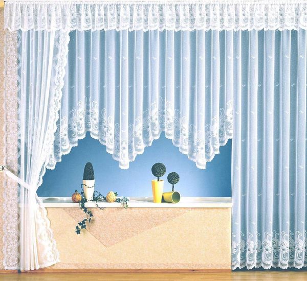 Weckbrodt Vorhang Flensburg (1 St), Kräuselband, halbtransparent, Jacquard, Seitenschal, Jacquard, strukturiert, halbtransparent, Gardine, Store