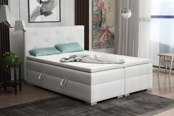 Fun Möbel Boxbett Schlafzimmerbett PADUA in Kunstleder inkl. Bettkästen (inkl. Kaltschaumtopper), eingebautes Liftsystem für Bettkästen
