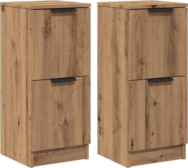 vidaXL Sideboards 2 Stk. Artisan-Eiche 30x30x70 cm Holzwerkstoff 856962